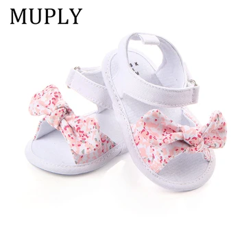 1 пара детской обуви, весенне-летняя детская обувь для девочек, нескользящие ходунки с бантом для малышей, новорожденных младенцев