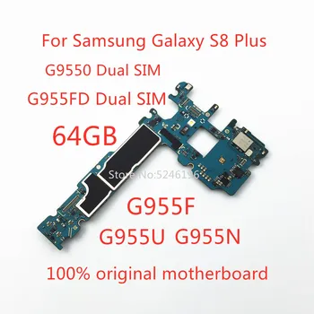 1 шт. Для Samsung Galaxy S8 Plus S8 + G9550 G955FD G955F G955U G955N 64 ГБ 100% Оригинальная Разблокированная Материнская плата Замена Части