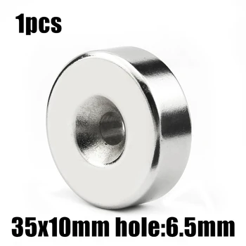 1 шт. Отверстие 35x10 мм: 6 мм, сверхпрочные круглые неодимовые магниты с потайной головкой, редкоземельные N35