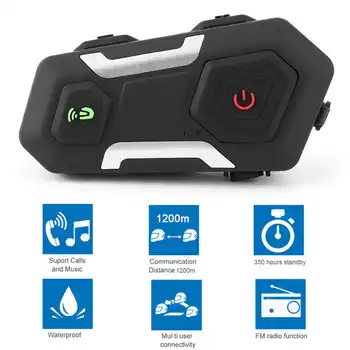 1200 м Мотоциклы Bluetooth Intecom Шлем Гарнитуры Беспроводные Наушники Динамик для 3Rider Moto FM радио MP3 GPS Handfree Talkie