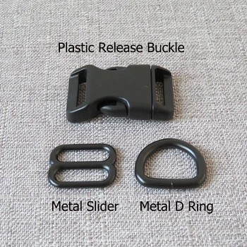 20 компл./лот 20 мм тесьма Пластиковая пряжка металлическое D-образное кольцо вспомогательный ремешок пряжка слайдер для ошейника для домашних собак ожерелье ручной работы аксессуар