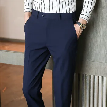 2021 новые мужские деловые повседневные брюки, мужская высококачественная весенне-осенняя официальная одежда, офисный социальный костюм, брюки плюс Размер 28-42