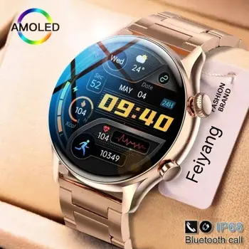 2023 Bluetooth Call Женские смарт-часы Мужские AMOLED 390 * 390 HD Экран Всегда Отображаемые Часы С Пользовательским Циферблатом NFC SmartWatch для Xiaomi