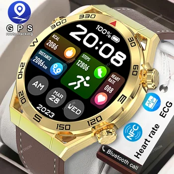 2023 Новые Бизнес-смарт-часы Ultimate Smart Watch для мужчин Huawei Bluetooth Call Compass NFC 100 + Sprots Smartwatch Водонепроницаемые часы IOS