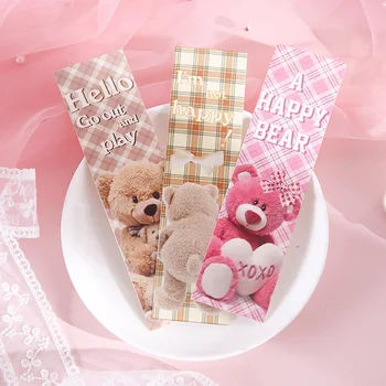 30 шт./упак. закладка мультфильм милый медведь подарочная открытка с сообщением Belle Candy House канцелярские принадлежности милые животные бумажные закладки