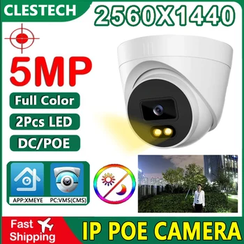 5MP 24H Полноцветная IP-Купольная Камера Ночного Видения Smart Security POE Со Светящимся Светодиодом Для домашнего Видео, Сферическая Потолочная XMEYE Onvif H265