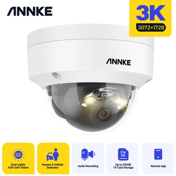 ANNKE 3K Smart с двумя Огнями ИК-Сетевая камера Встроенный микрофон Для обнаружения людей и транспортных средств IP-камера Поддерживает PoE и DC12V IP67 и IK08