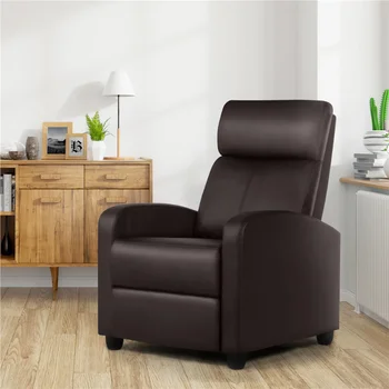 Easyfashion, Откидное кресло для кинотеатра из искусственной кожи, Коричневая мебель, диван, комплекты мебели для гостиной, диван