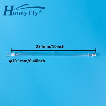 HoneyFly 5шт 254 мм Галогенные лампы J254 220 В/110 В R7S 1000 Вт 1500 Вт Двухсторонние прожекторы с нитью накаливания Кварцевая трубка