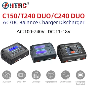 HTRC T240 C240 DUO C150 Lipo Зарядное Устройство AC/DC Двойное RC Зарядное Устройство Разрядник Аккумулятора 1-15 S Сенсорный Экран Для Модели Автомобиля Игрушки