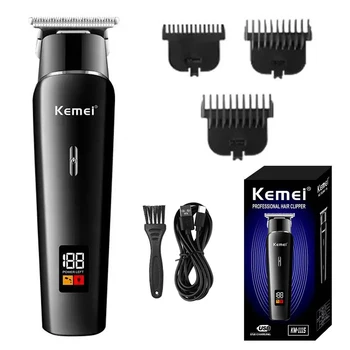 Kemei перезаряжаемая электрическая машинка для стрижки волос, профессиональный парикмахерский триммер для мужчин, бритва km-1113