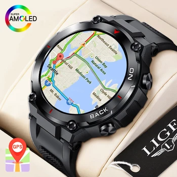 LIGE GPS Позиционные Смарт-Часы, Военные Спортивные Часы на открытом Воздухе, Фитнес-Трекер, 480 мАч, Сверхдлинные Умные Часы в режиме ожидания, Мужские Часы С Пользовательским Циферблатом