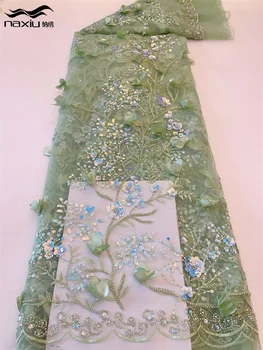 Madison-Роскошная кружевная ткань для жениха в африканском стиле, вышивка пайетками, французский тюль, Нигерийское свадебное платье, высокое качество, 2023