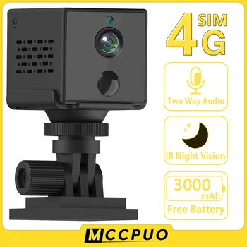 Mccpuo 4MP 4G SIM-карта Мини-камера Встроенный аккумулятор 3000 мАч PIR Обнаружение человека WIFI IP-камера Видеонаблюдения OKAM PRO