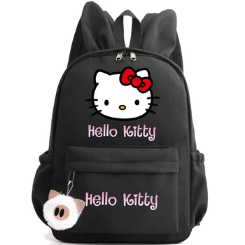 Sanrio Hello Kitty Милые Заячьи Ушки Девочки Мальчик Мультфильм Детский Рюкзак Легкая Женская Водонепроницаемая сумка Подарок Школьная сумка Для Студентов