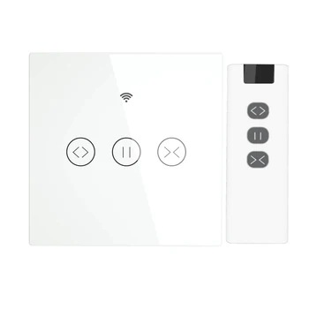 WiFi RF433 Smart Touch, рулонные шторы, моторный выключатель, приложение Tuya Smart Life, пульт дистанционного управления, работает с Alexa Google Home