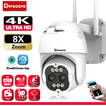 XMEYE 4K Двухобъективная Wifi Камера Безопасности Наружного Цветного Ночного Видения с Зумом PTZ CCTV IP-Камера 8MP Удаленная Беспроводная Камера Наблюдения