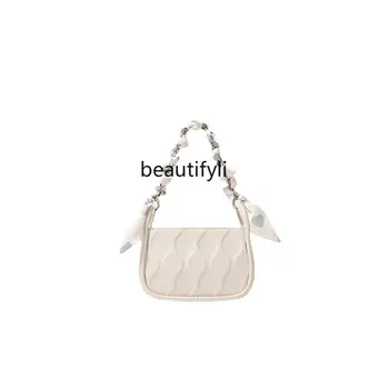 zq Шелковый Шарф, сумка для подмышек, Женская Весенне-летняя сумка особого Дизайна, Универсальная сумка на цепочке, сумка через плечо через плечо