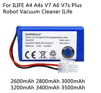 Аккумуляторная батарея 14,8 В, 3500 мА/ч, 14,4 В, для ILIFE A4, A4s, V7, A6, V7s Plus, Робот aspirador для iLife 4S1P de capacidad real