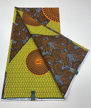Африканская традиционная Восковая ткань Африканская хлопчатобумажная Вощеная ткань Горячие продажи Нигерийских набивных тканей для одежды A12073Y