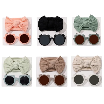 Бантики для волос для маленькой девочки, солнцезащитные очки с бантиками, милый головной убор для маленьких девочек, приморские очки