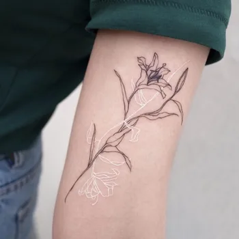 Водонепроницаемая временная татуировка, наклейка, новое ремесло, черно-белая линия, цветочная татуировка, флеш-татуировка, женская рука