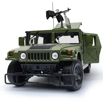 военная Модель внедорожника Hummer из сплава, Украшение детского спортивного автомобиля, Откидывающийся мигающий звук, Детская игрушка