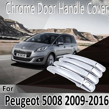 Для Peugeot 5008 2008 ~ 2016 2009 2010 2011 2012, наклейки для укладки, украшение, Хромированная дверная ручка, покрытие, краска, ремонт автомобильных Аксессуаров