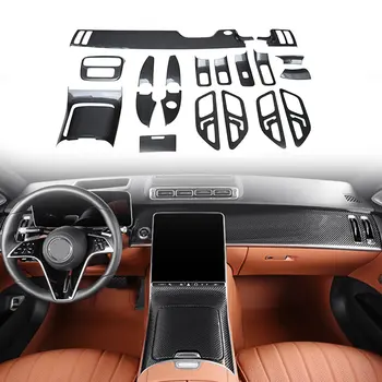 Для Внутренней отделки Benz S Class Car Interiors Decoration Сухое Углеродное Волокно 15 шт./компл. W233 Автомобильные Наклейки Подкладка S400L S450