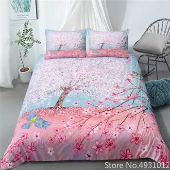 Домашний Текстиль, Комплект постельного белья с розовым Фламинго, Покрывало из полиэстера размера king Queen Size с цветочным принтом, Подарок для спальни для детей и взрослых