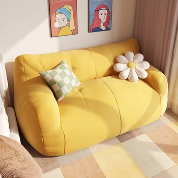 Желтый эластичный диван, Кресло для отдыха, Роскошный диван для Отдыха, Татами Для чтения, Минималистичный Эргономичный Диван, Мебель для спальни Soggiorno