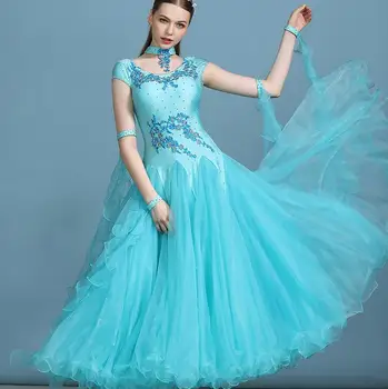 женские бальные платья для соревнований по танцам платье танго бальные платья платья для бального вальса розовое голубое белое my819