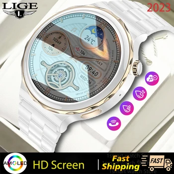 Женские Смарт-часы LIGE с Bluetooth-вызовом, 1,32-дюймовый HD-экран, Умные часы, Пульсометр, монитор артериального давления, GPS Отслеживание движения
