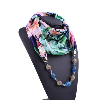 Женский шейный платок в богемном стиле, ювелирные изделия, хиджабы, женское эффектное ожерелье, подвеска, аксессуары для платков