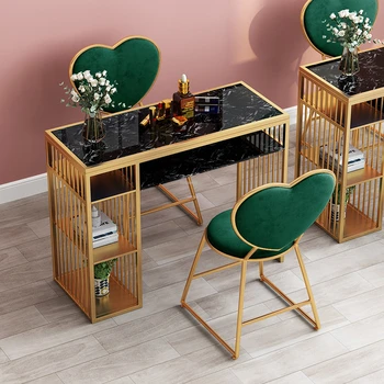 Итальянские легкие роскошные маникюрные столики Nordic Ins Набор маникюрных столов и стульев салонная мебель креативные одиночные столики для маникюра