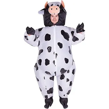 косплей Надувной костюм Коровы для Мужчин, Маскарадное платье для взрослых, Выдуваемая Воздухом Рождественская Одежда для вечеринки в честь Хэллоуина, Пурима