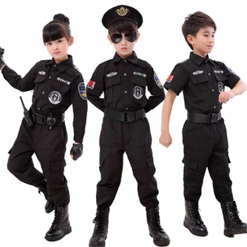 Костюмы полицейских для мальчиков и Девочек, Детский Косплей для Детей, Армейская Полицейская форма, Комплект Одежды Для Боевых действий
