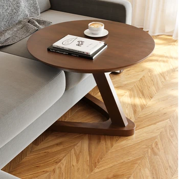 Круглый журнальный столик, маленький прикроватный столик, дизайнерский журнальный столик, простой маленький письменный стол для мебели гостиной