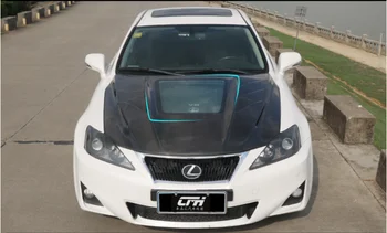 Крышка вентиляционного отверстия капота двигателя из углеродного волокна из прозрачного стекла подходит для Lexus IS IS250 IS300 2006-2012