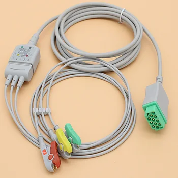 Магистральный кабель ЭКГ ЭКГ 11P и выводной провод для систем ЭКГ пациента GE-Marquette Dash PRO/Eagle/Solar/Tram., AHA/ IEC, 3 ВЫВОДА.