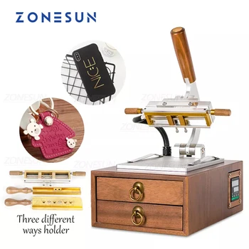 Многофункциональная машина для горячего тиснения ZONESUN, Ручной бронзирующий тиснитель для ПВХ-карт, кожи, бумаги, дерева, термопресс-машина
