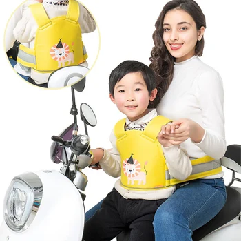 Мотоциклетные детские ремни безопасности, 3D дышащий ремень безопасности с пряжкой 4 в 1, Светоотражающие полосы, Детский защитный ремень от падения