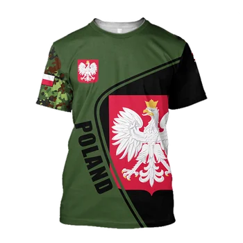 Мужские футболки с изображением флага Польши, мужская одежда, футболки оверсайз, летние повседневные топы с 3D принтом, индивидуальность