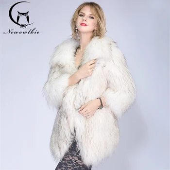 Новая зимне-осенняя женская шуба из натурального меха, женские вязаные пальто с мехом енотовидной собаки, куртка, Повседневное Толстое теплое Модное тонкое пальто