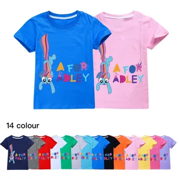 Новая модная детская футболка A for Adley, Забавная одежда для мальчиков и девочек, Детский костюм Аниме, Летние топы, футболки для маленьких детей, Футболка от 2 до 16 лет