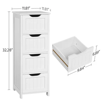 Новые Шкафы для ванной Комнаты Деревянный Шкаф-органайзер с 4 выдвижными ящиками для ванной Комнаты Белая Мебель для ванной комнаты