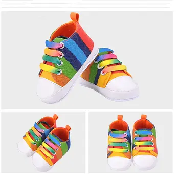 Обувь для новорожденных мальчиков с Мультяшными Взрывами Infantil Rainbow, Детская Парусиновая обувь для новорожденных девочек, Обувь для новорожденных с мягкой подошвой