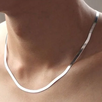 Ожерелье-цепочка из стерлингового Серебра 925 пробы с лезвием 4 мм для женщин и мужчин, Роскошные ювелирные изделия для свадебной вечеринки, Праздничные подарки