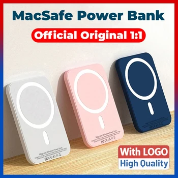 Оригинальный Магнитный Беспроводной Блок питания 1:1 10000 мАч, Внешний Вспомогательный Аккумулятор Для iPhone 12 13 14 Pro Max Macsafe Powerbank