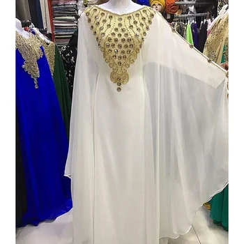 Платье из Марокко, белая вышивка, кафтан из Дубая, Фараша, Абайя, европейские и американские модные тенденции